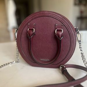 Rebecca Minkoff Dark cherry red/wine round crossbody/mini purse, color Bordeaux